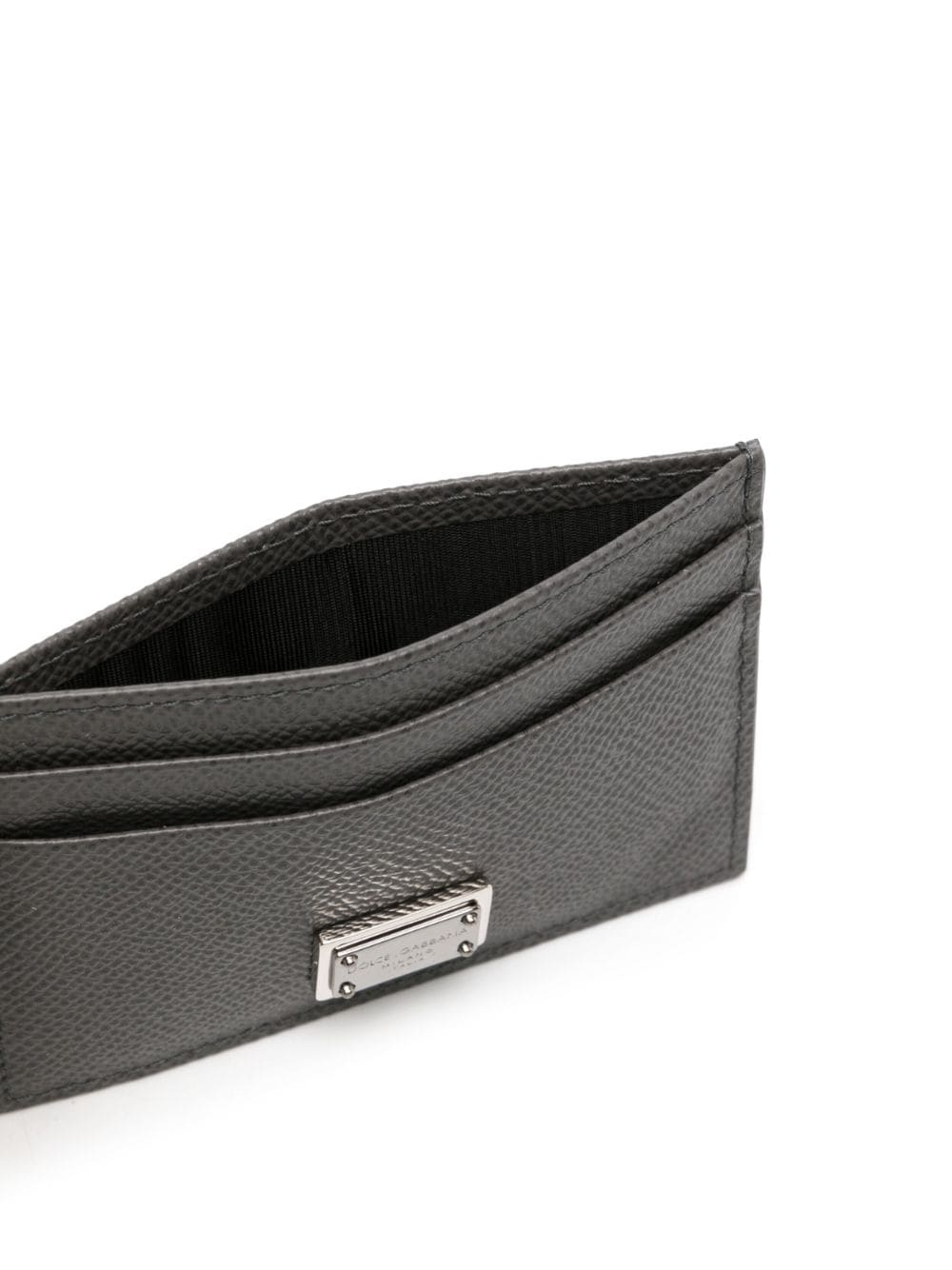 logo-plaque leather cardholder - 3
