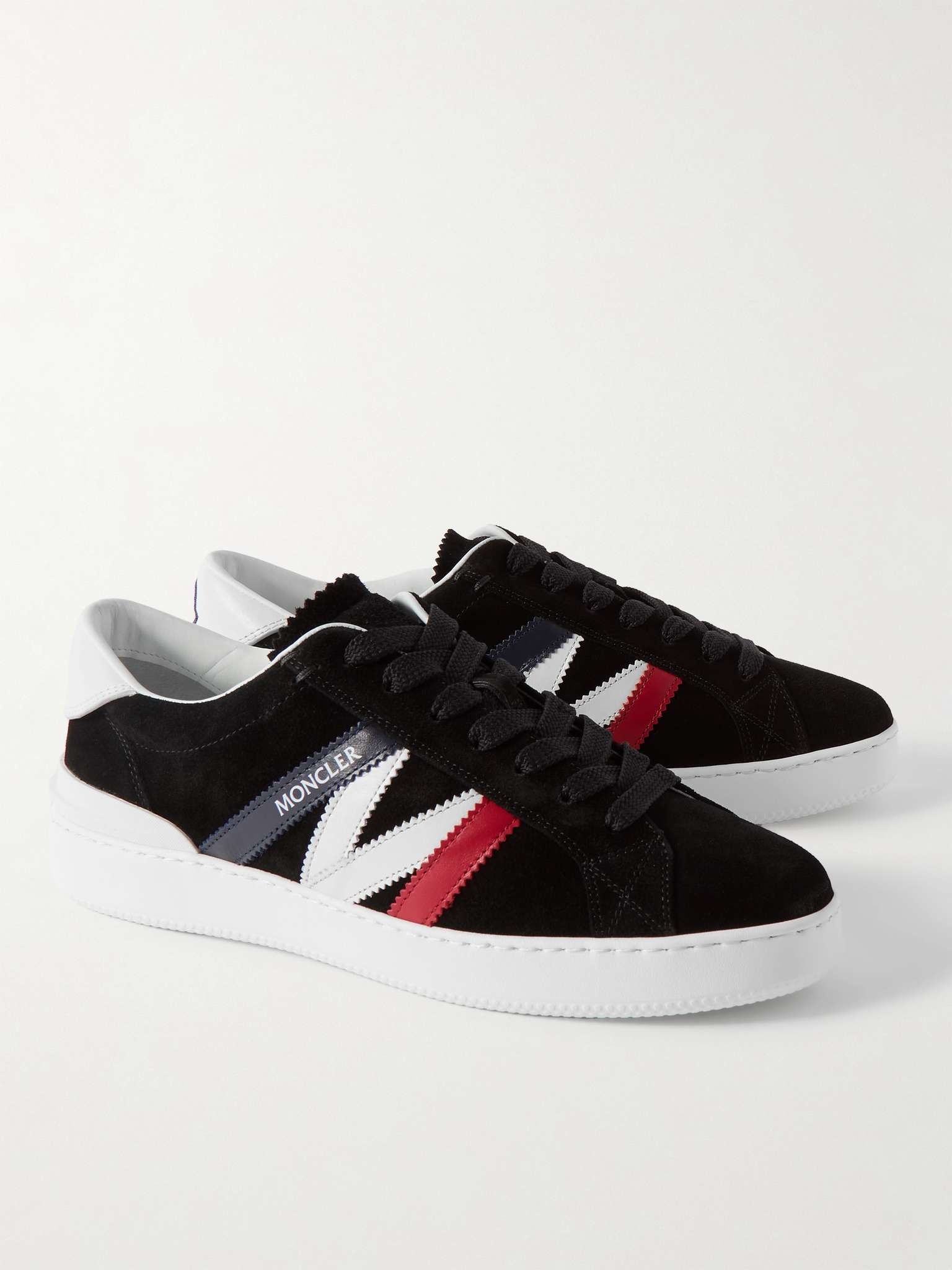 Monaco M Leather-Trimmed Suede Sneakers - 4