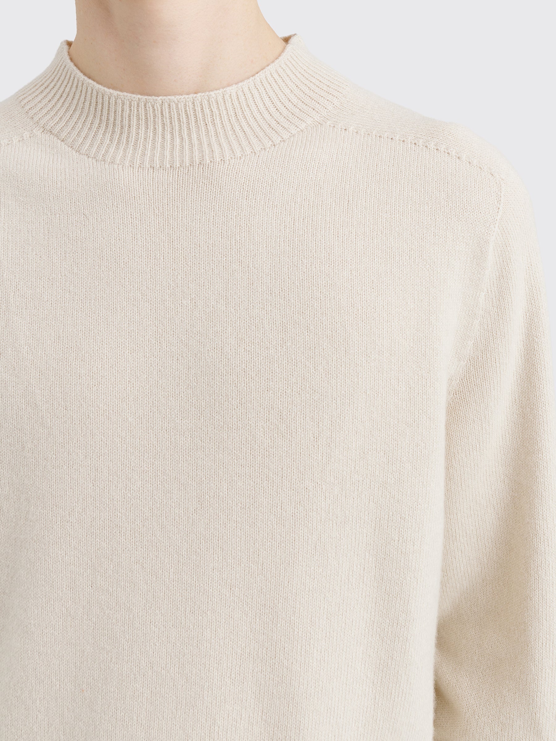 MARGARET HOWELL SADDLE CREW NECK CASHMERE COTTON TWIST SANDSTONE - 6