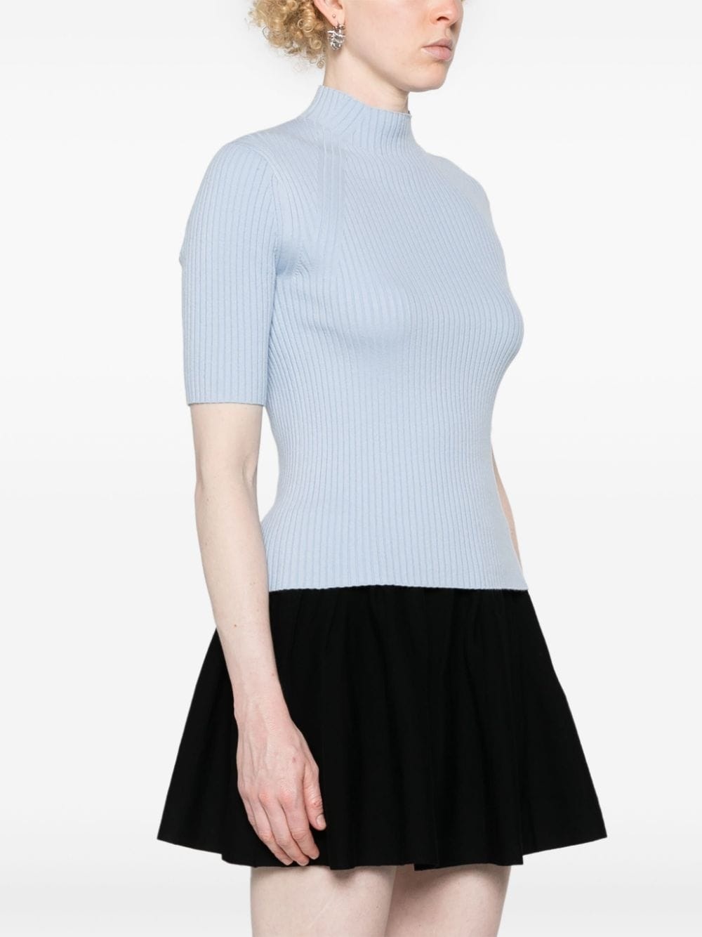 ribbed short-sleeve jumper - 3