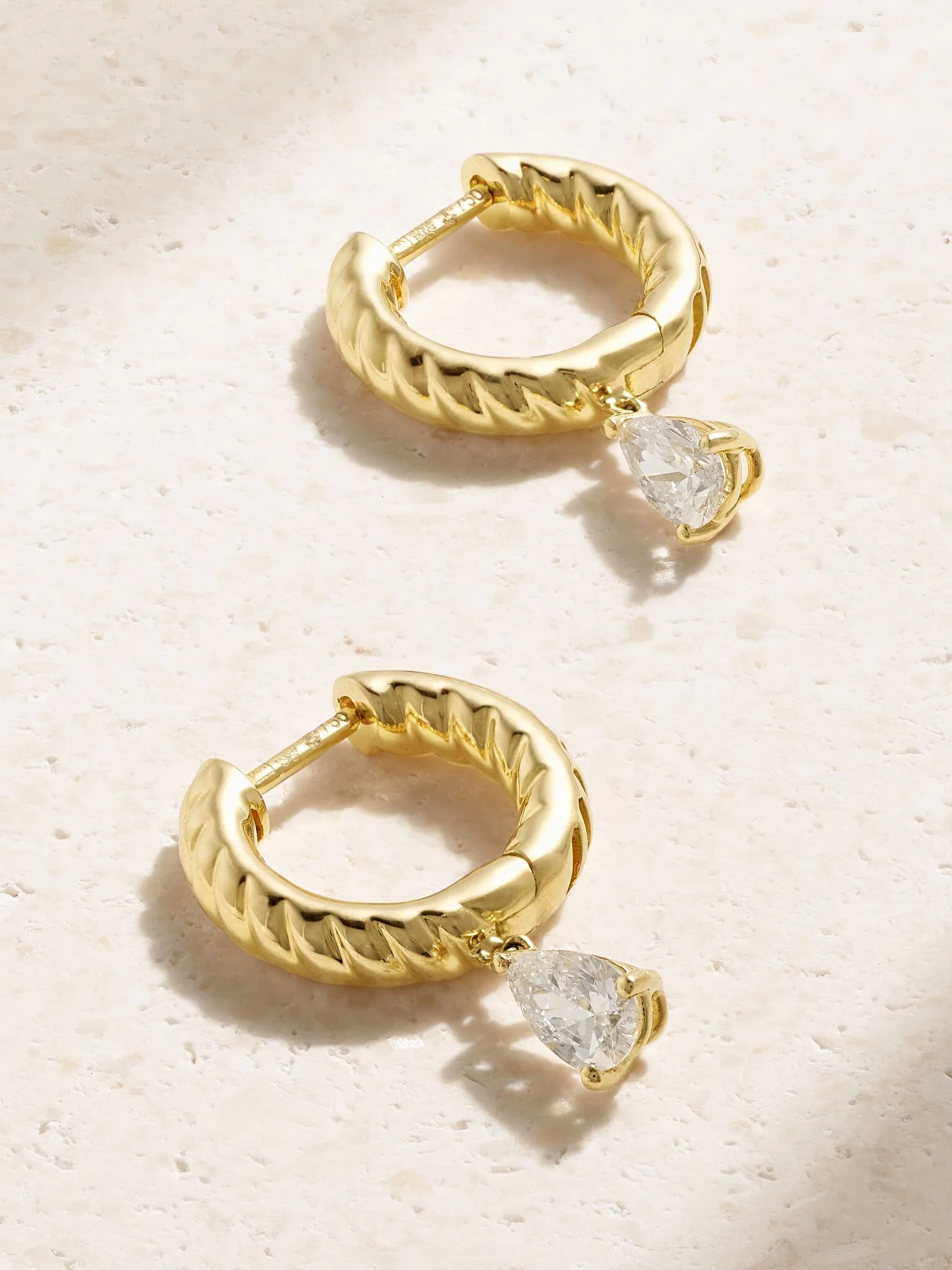 Zoe 18-karat gold diamond hoop earrings Gold - 1