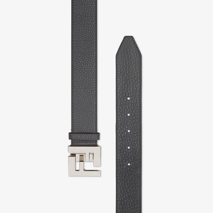 Gray leather belt - 2