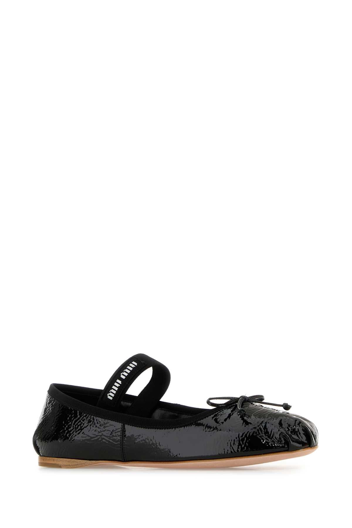 Miu Miu Women Black Naplak Ballerinas - 2