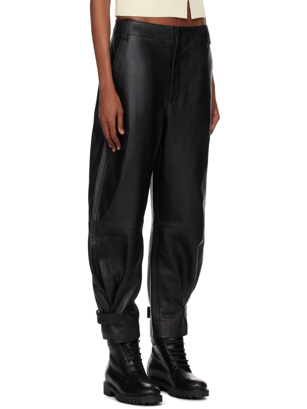 Black Proenza Schouler White Label Leather Pants - 2