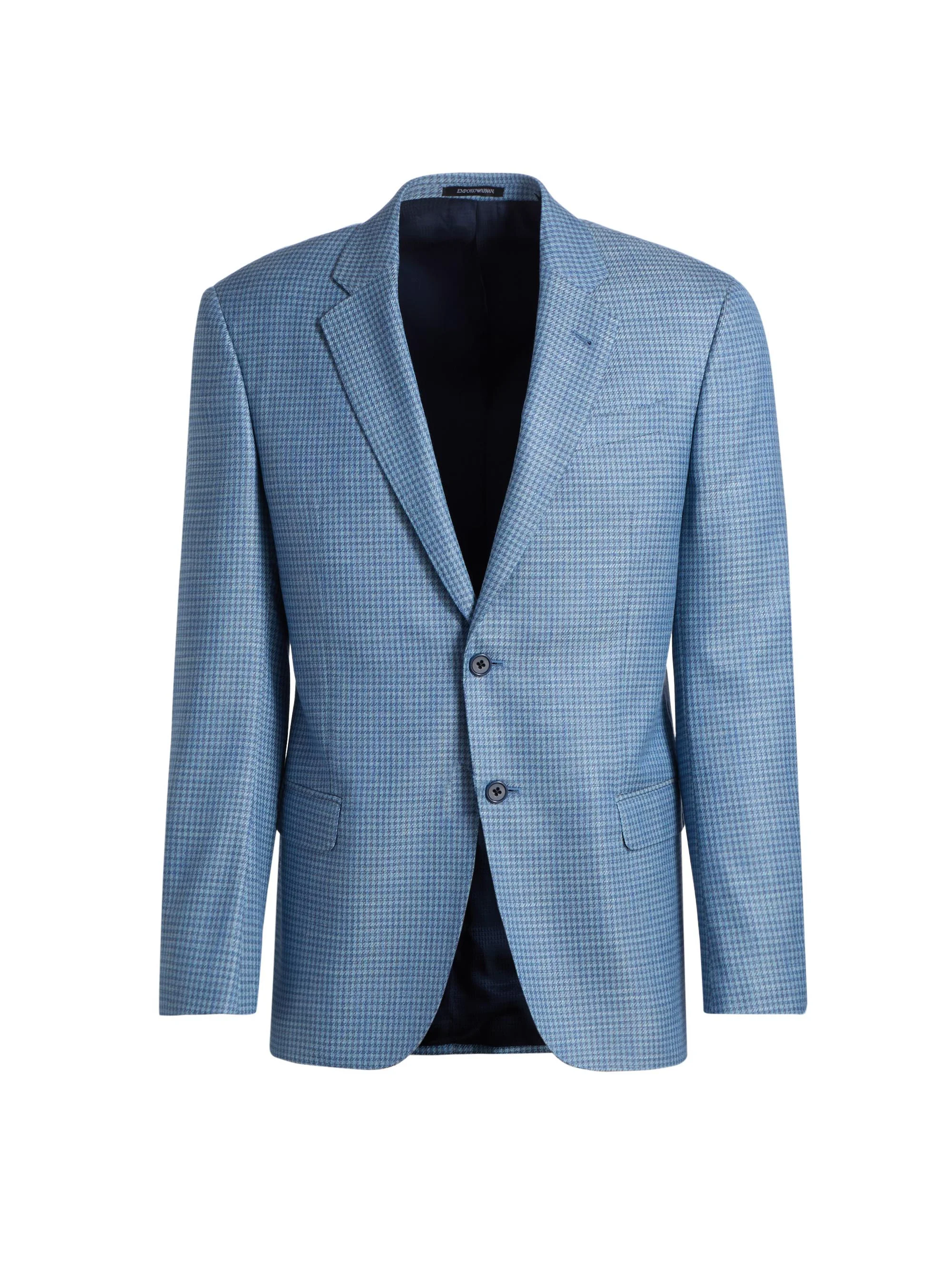 Men's Textured Houndstooth Sport Coat - Light Blue - 1