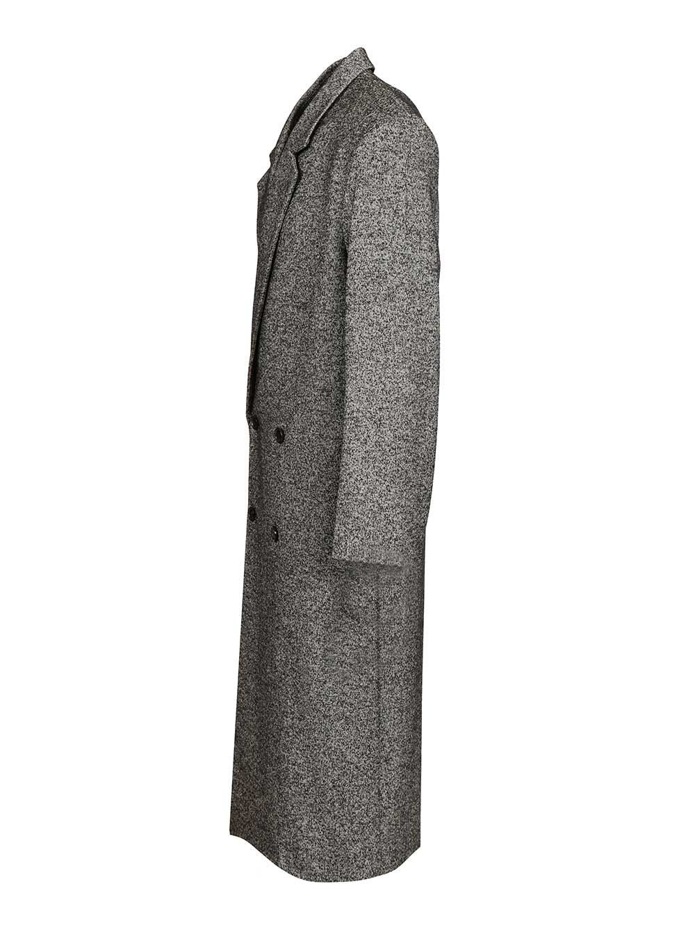 Double-Breasted Wool Blend Coat Coats Grey - 3