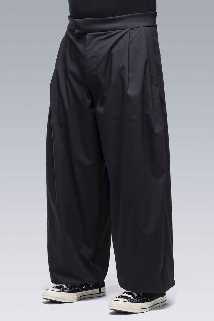 P48-CH Micro Twill Pleated Trouser Black - 8