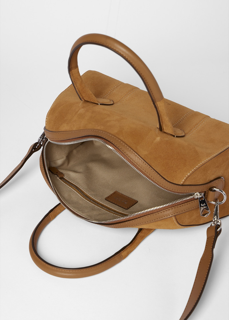 Women's Small Tan Suede 'Boston' Bag 8