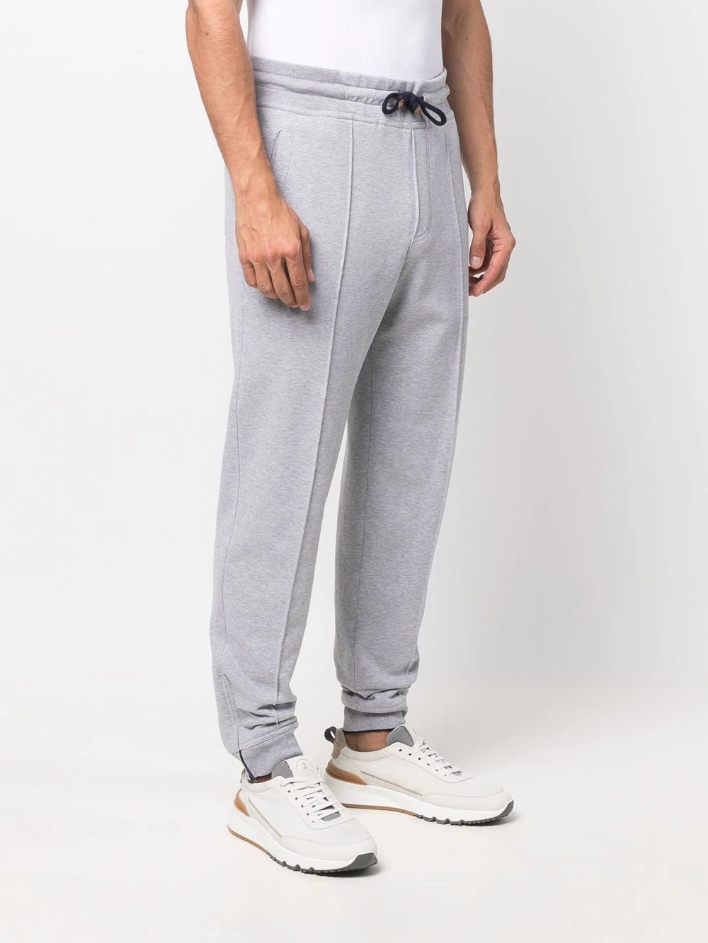 drawstring-waist cotton track pants - 3