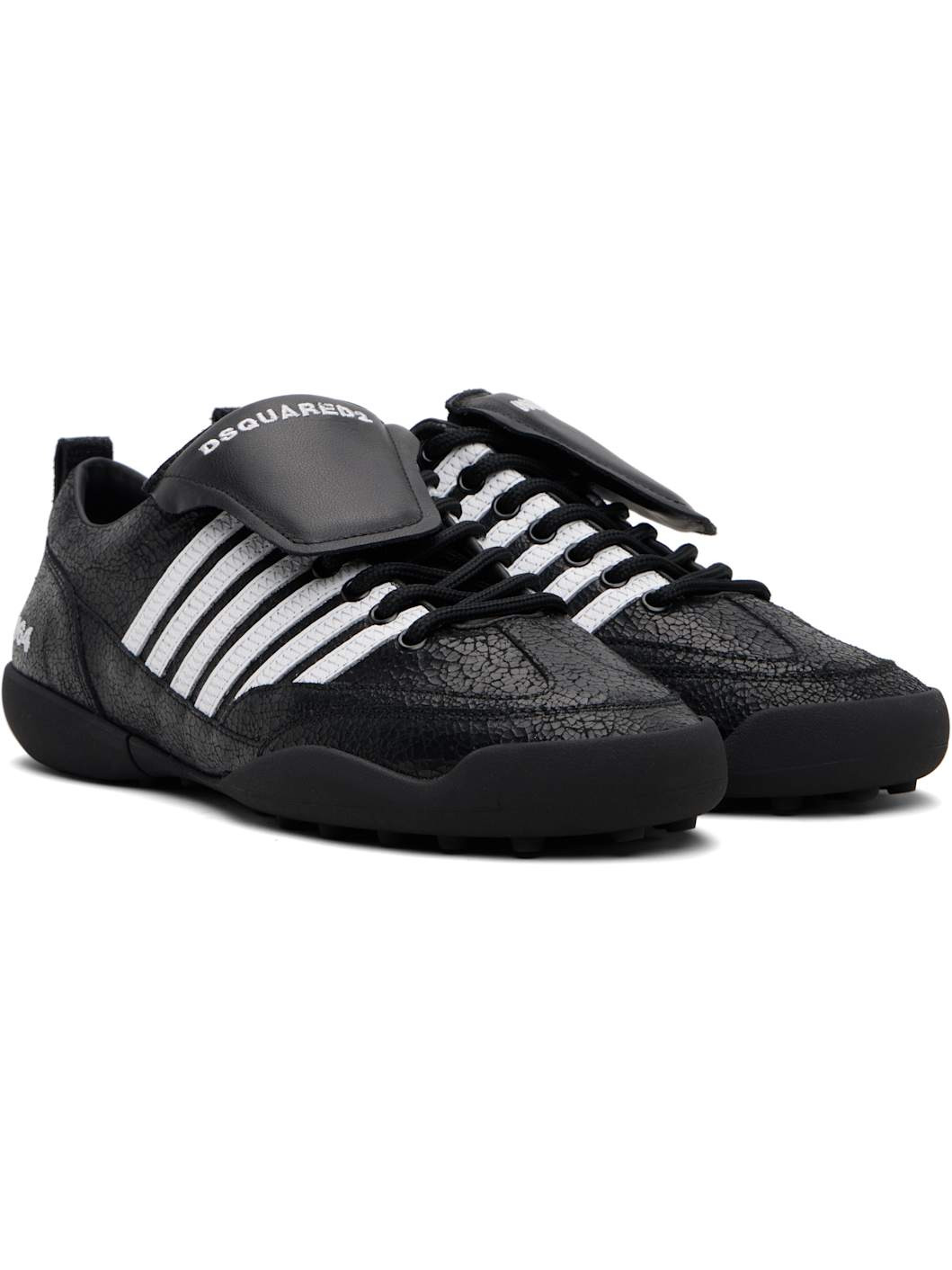 Black & White Soccer Sneakers - 4