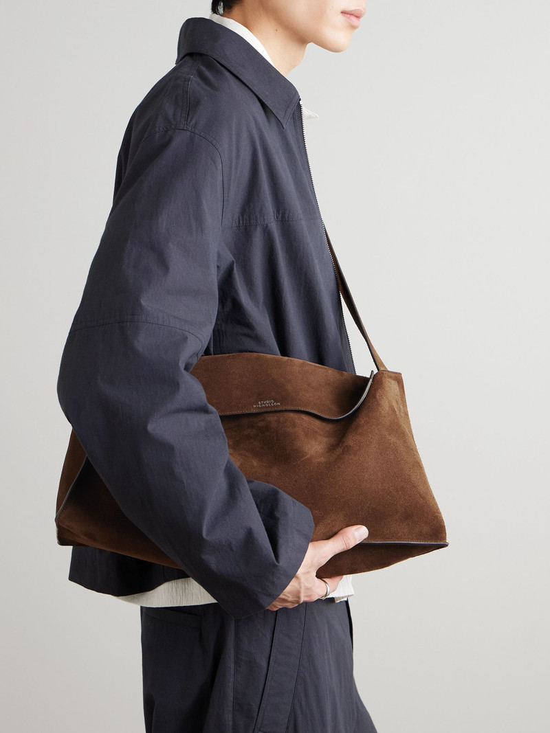 Studio Nicholson Shiboru Suede Messenger Bag Brown outlook