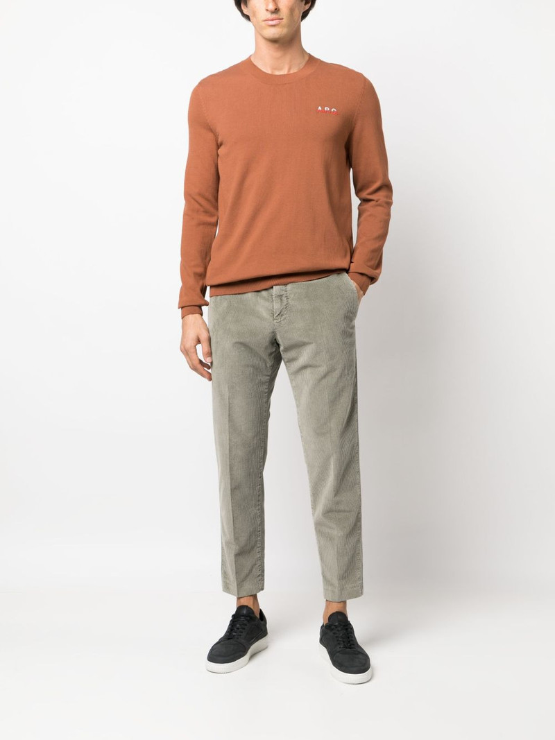 A.P.C. logo-embroidered fine-knit jumper outlook