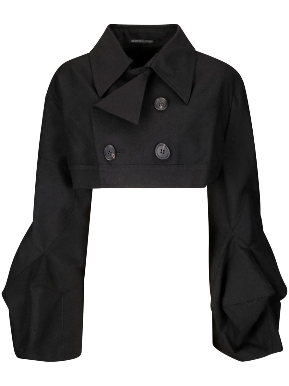 double-breasted cropped jacket - 1