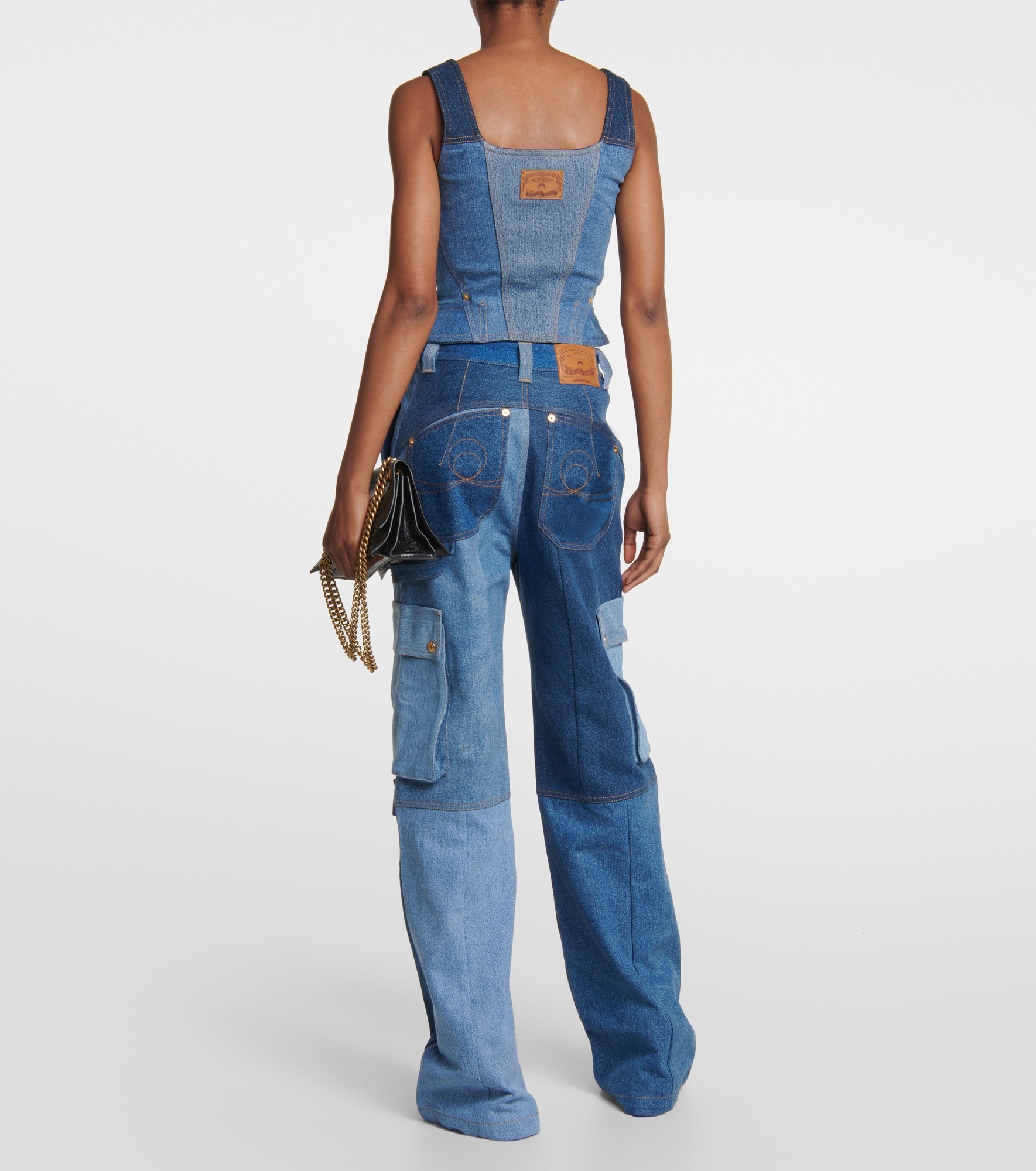 Monogram high-rise wide-leg jeans - 3