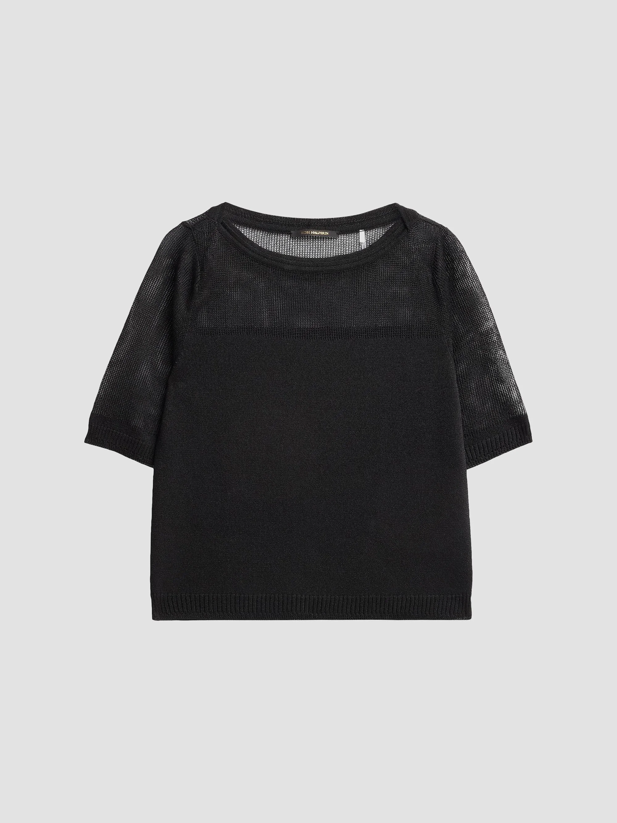 Women's Romi Mesh-Yoke Sweater - Black - 1