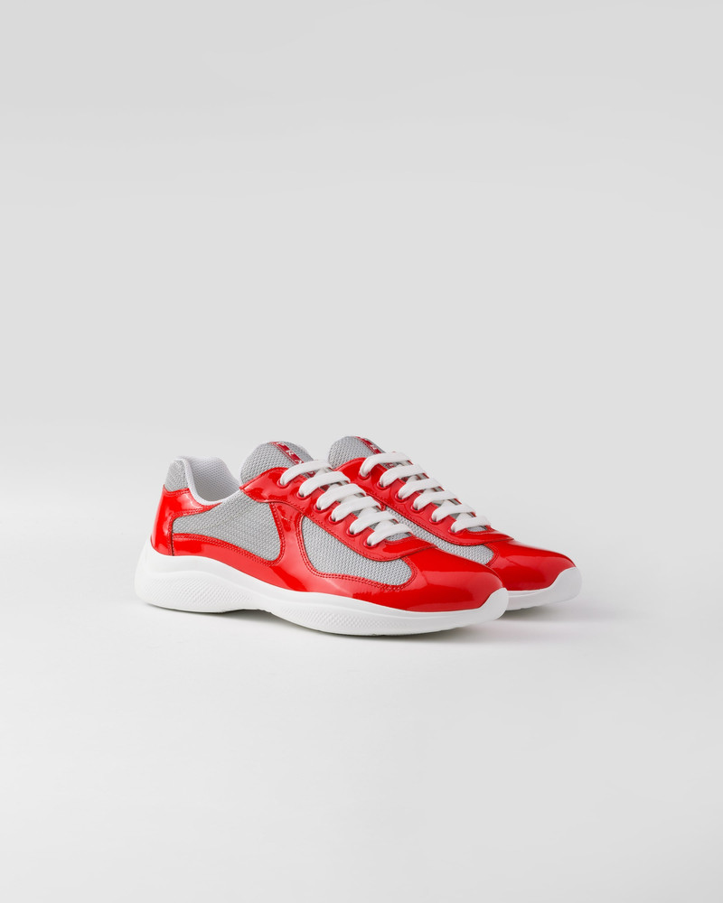 Patent leather and technical fabric Prada America's Cup sneakers - 1