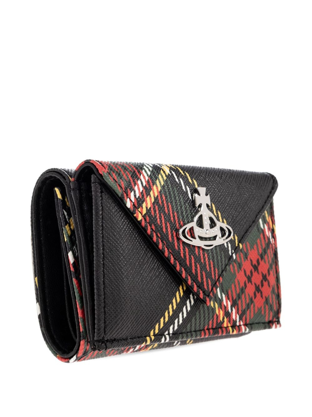 orb-embellished plaid wallet - 3