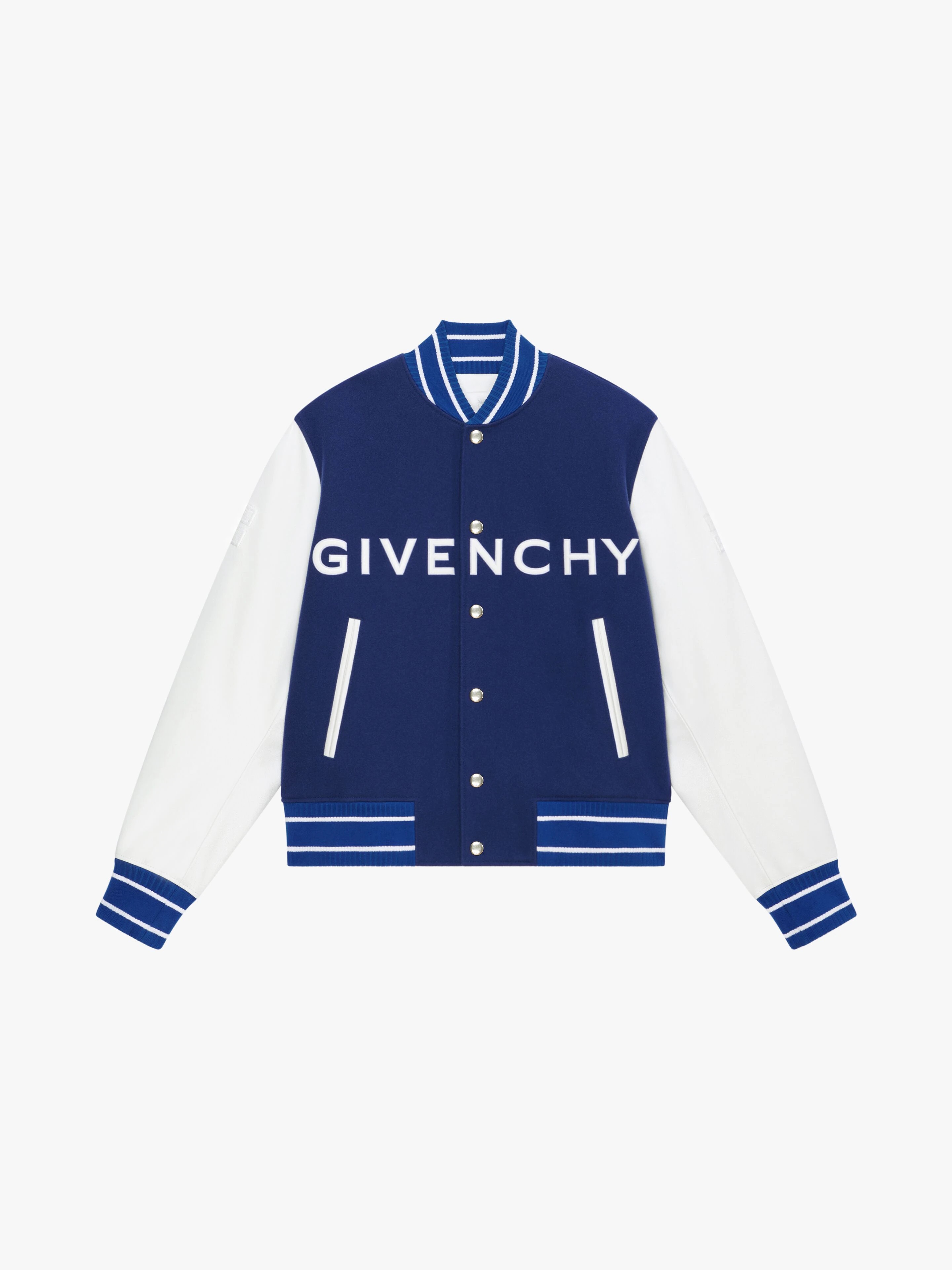 VARSITY JACKET IN WOOL AND GIVENCHY LEATHER - 1