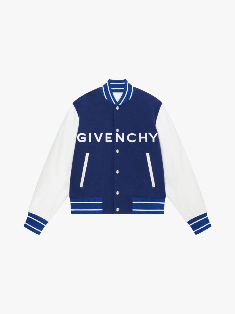 VARSITY JACKET IN WOOL AND GIVENCHY LEATHER - 1