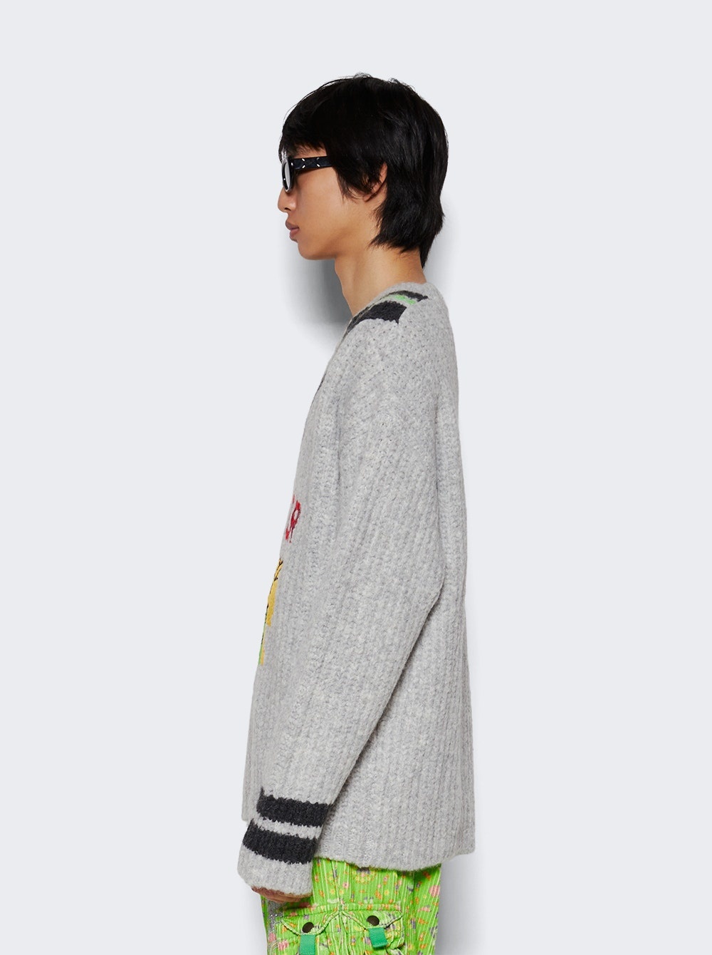 ERL Hurt Lover Varsity Knit Grey | thewebster | REVERSIBLE