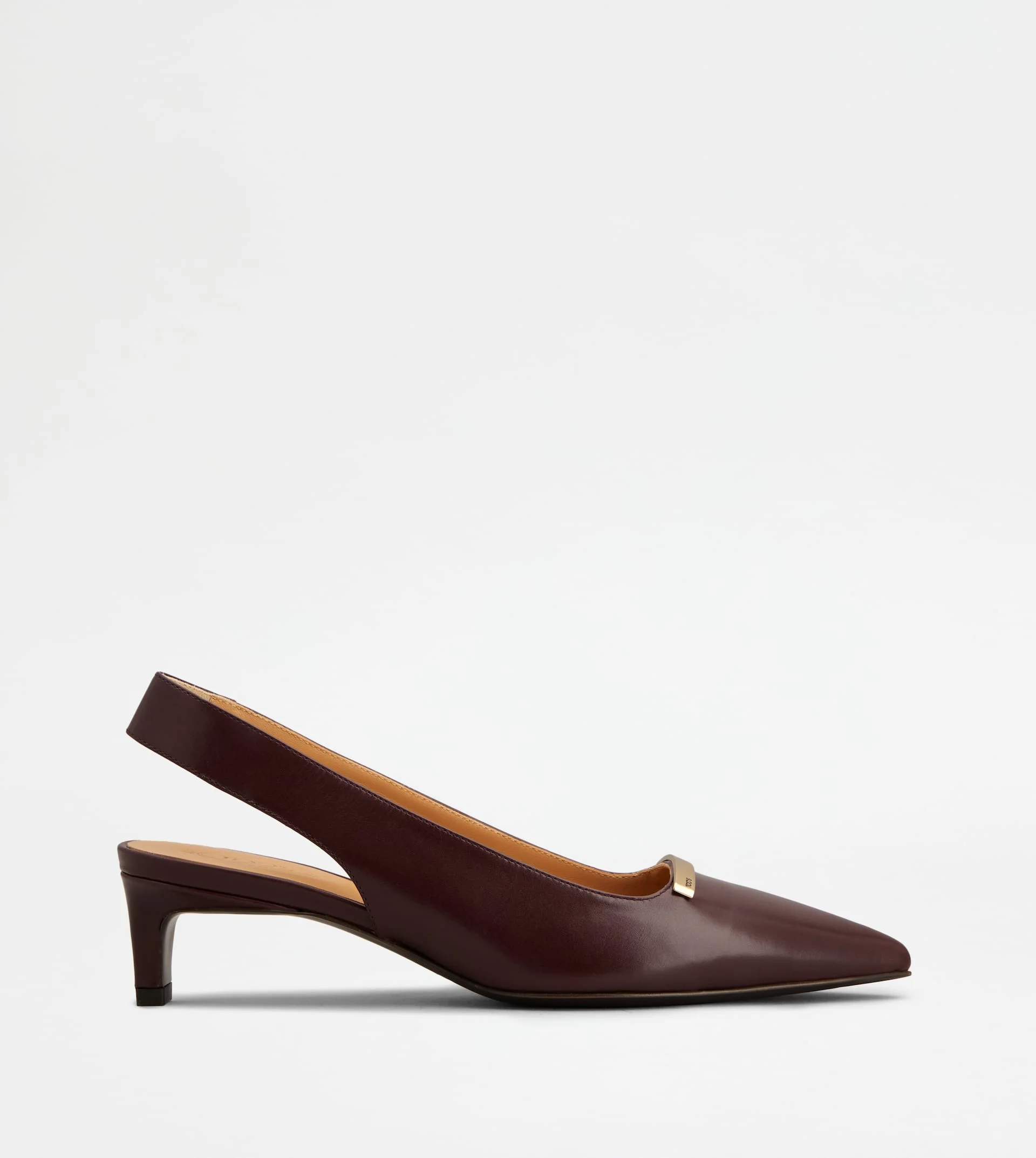 SLINGBACK PUMPS IN LEATHER - BURGUNDY - 1