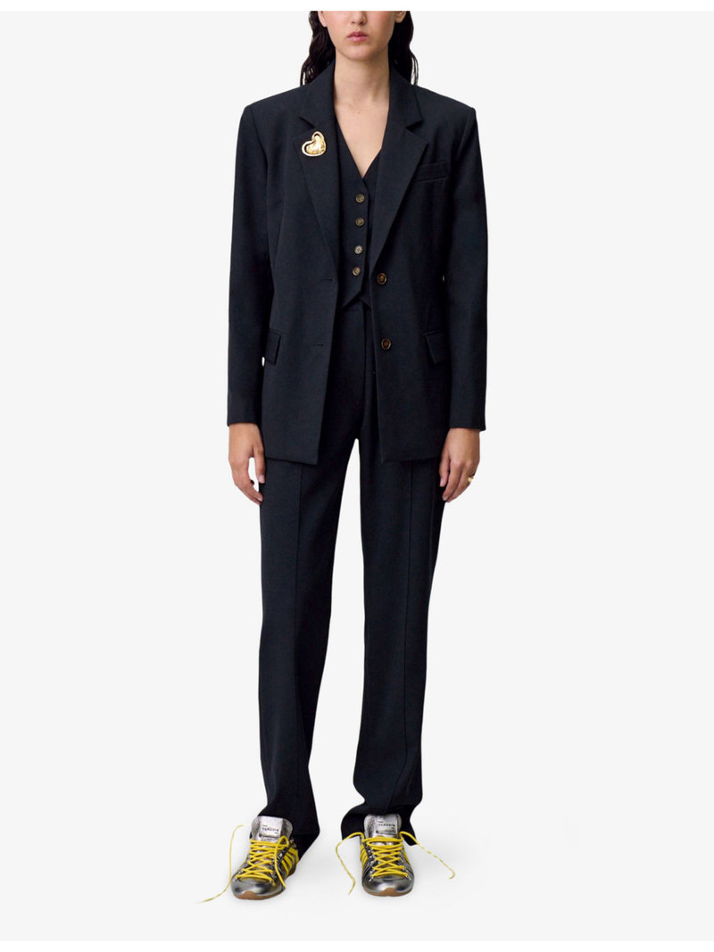 Claudie Pierlot Notch-Lapel Single-Breasted Woven Blazer outlook