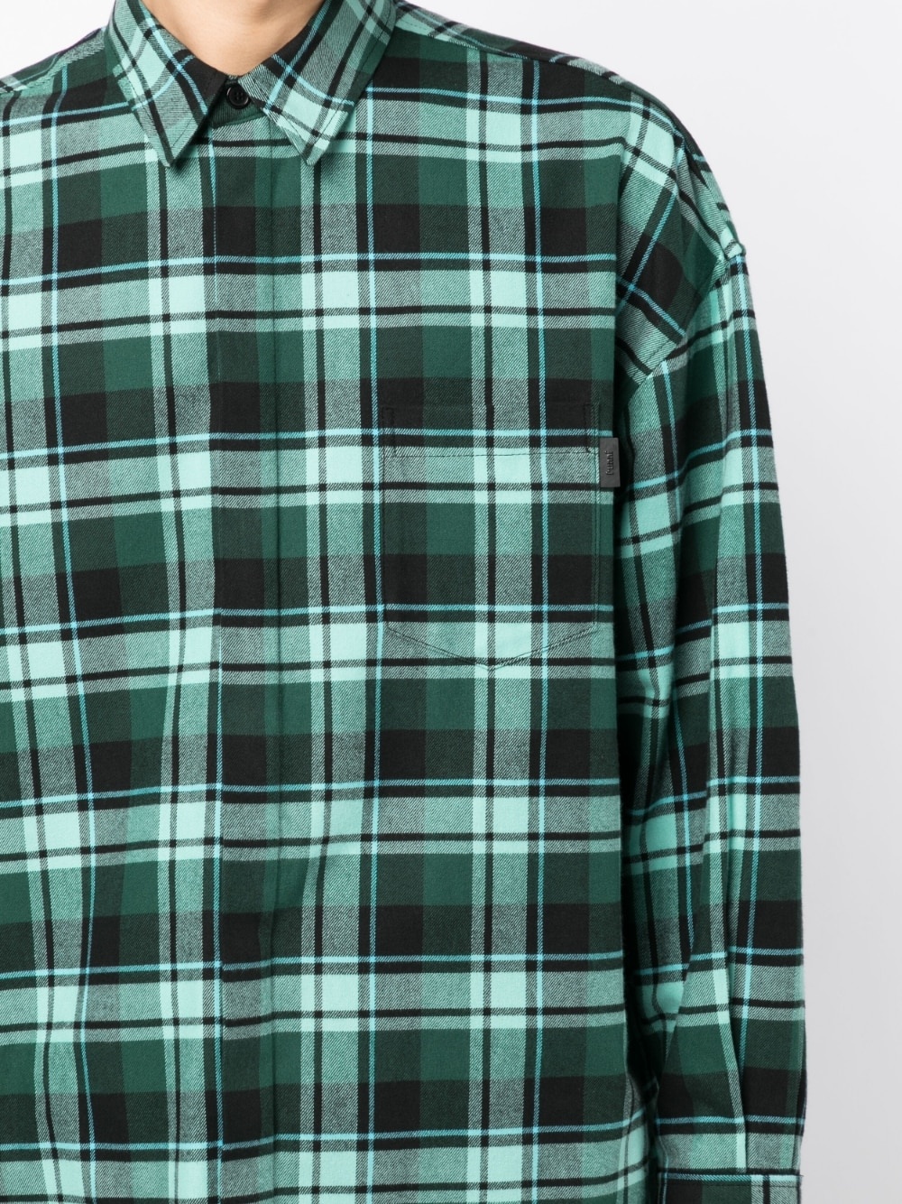 check-pattern cotton shirt - 5