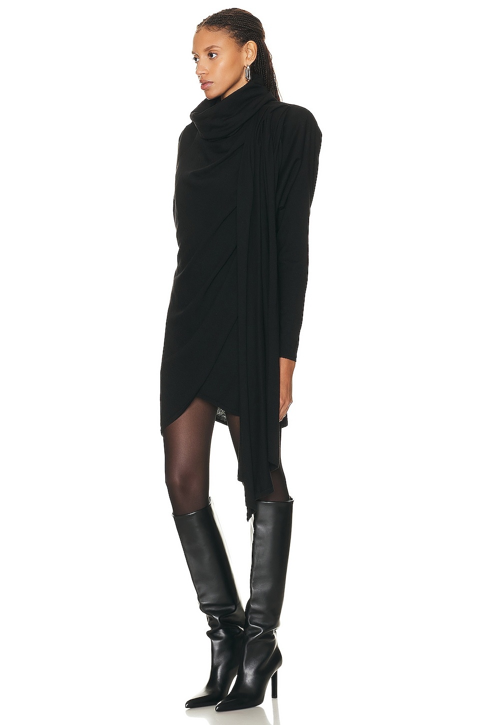 Hooded Draped Dress - 3