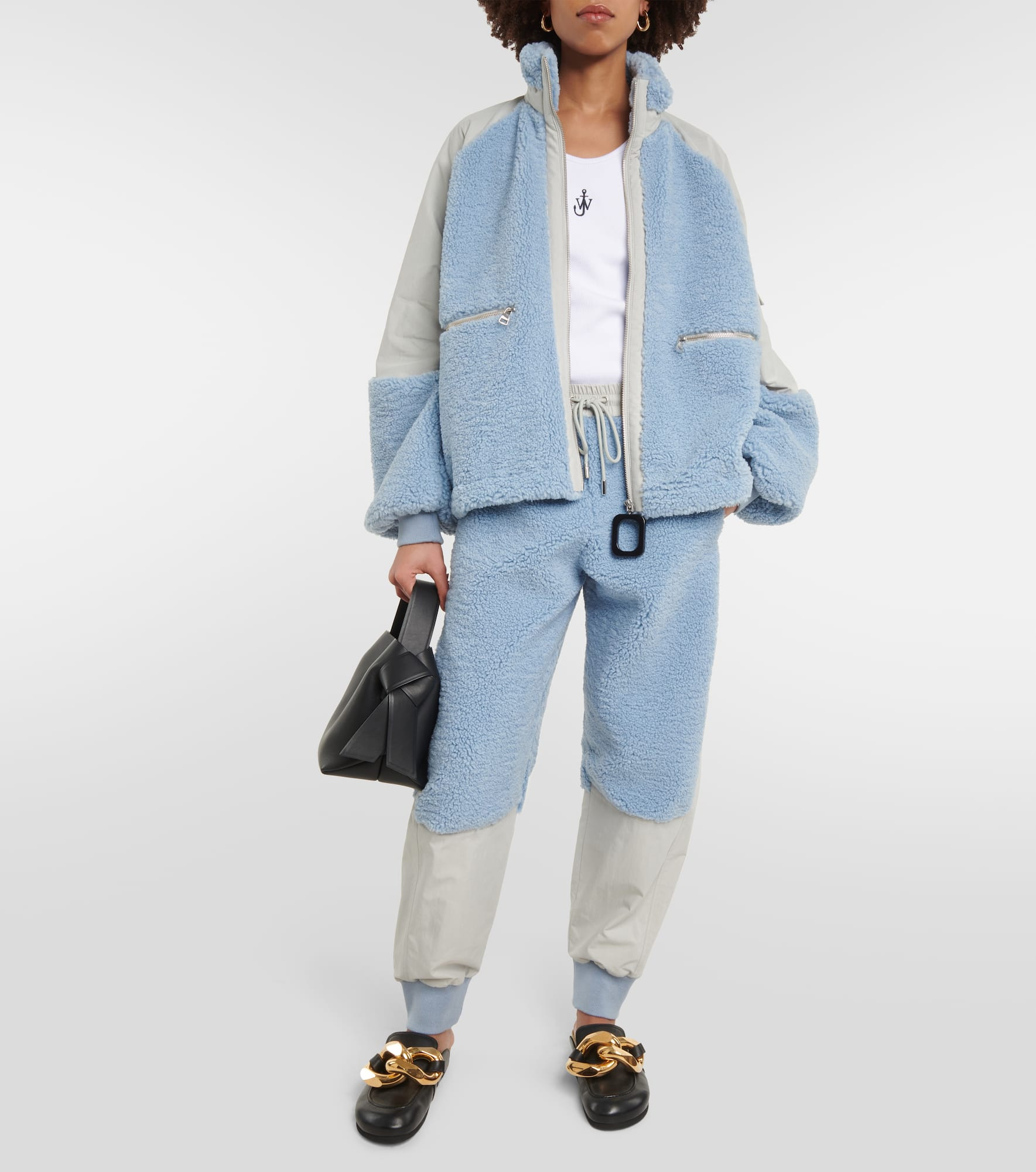 Colorblocked fleece-trimmed jacket - 2