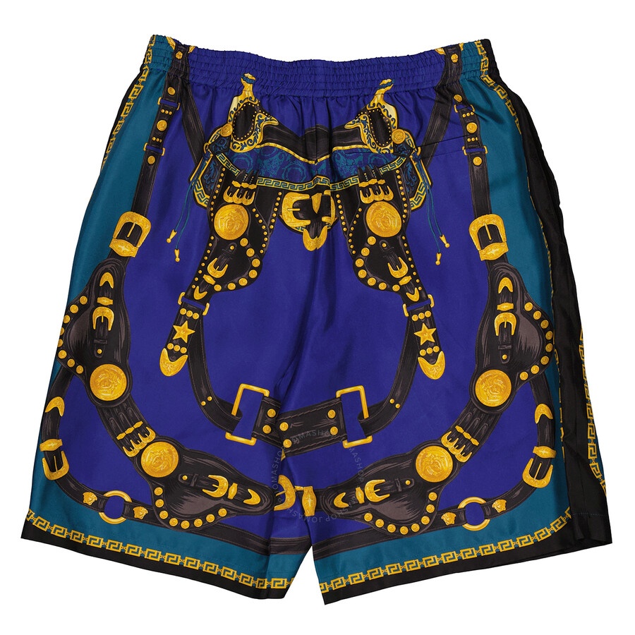 Versace Medusa Harness-Print Silk Twill Shorts - 5