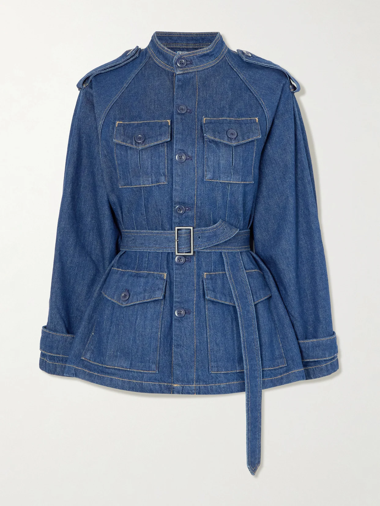 Belted Denim Jacket - 1