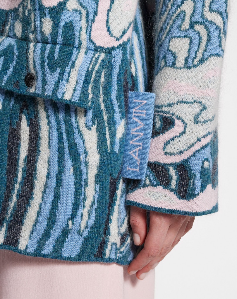 JACQUARD KNIT COAT - 5