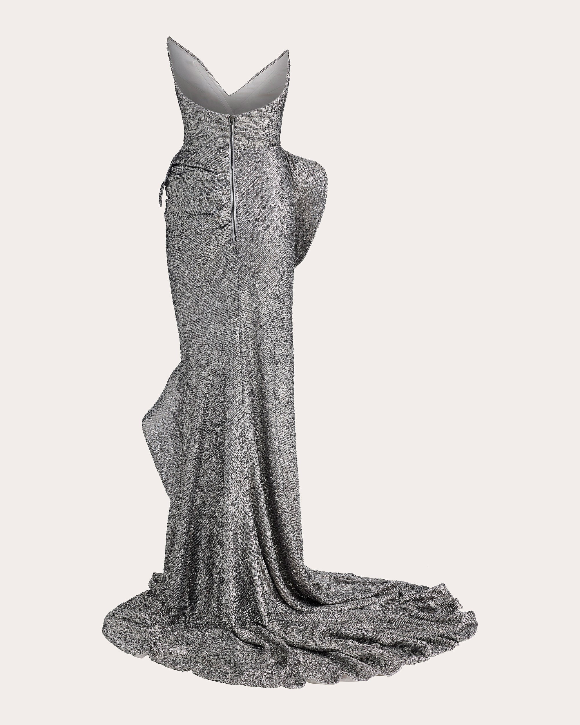 Glorious Sequin Strapless Gown - 3