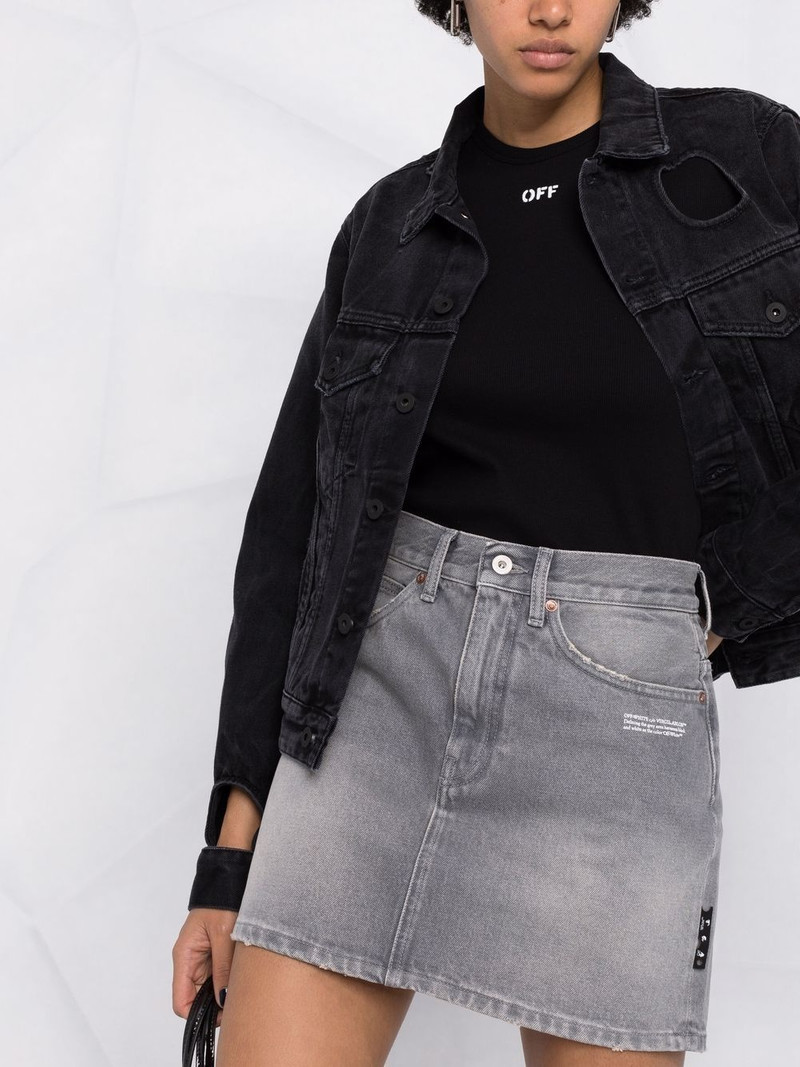 logo-print denim skirt 5