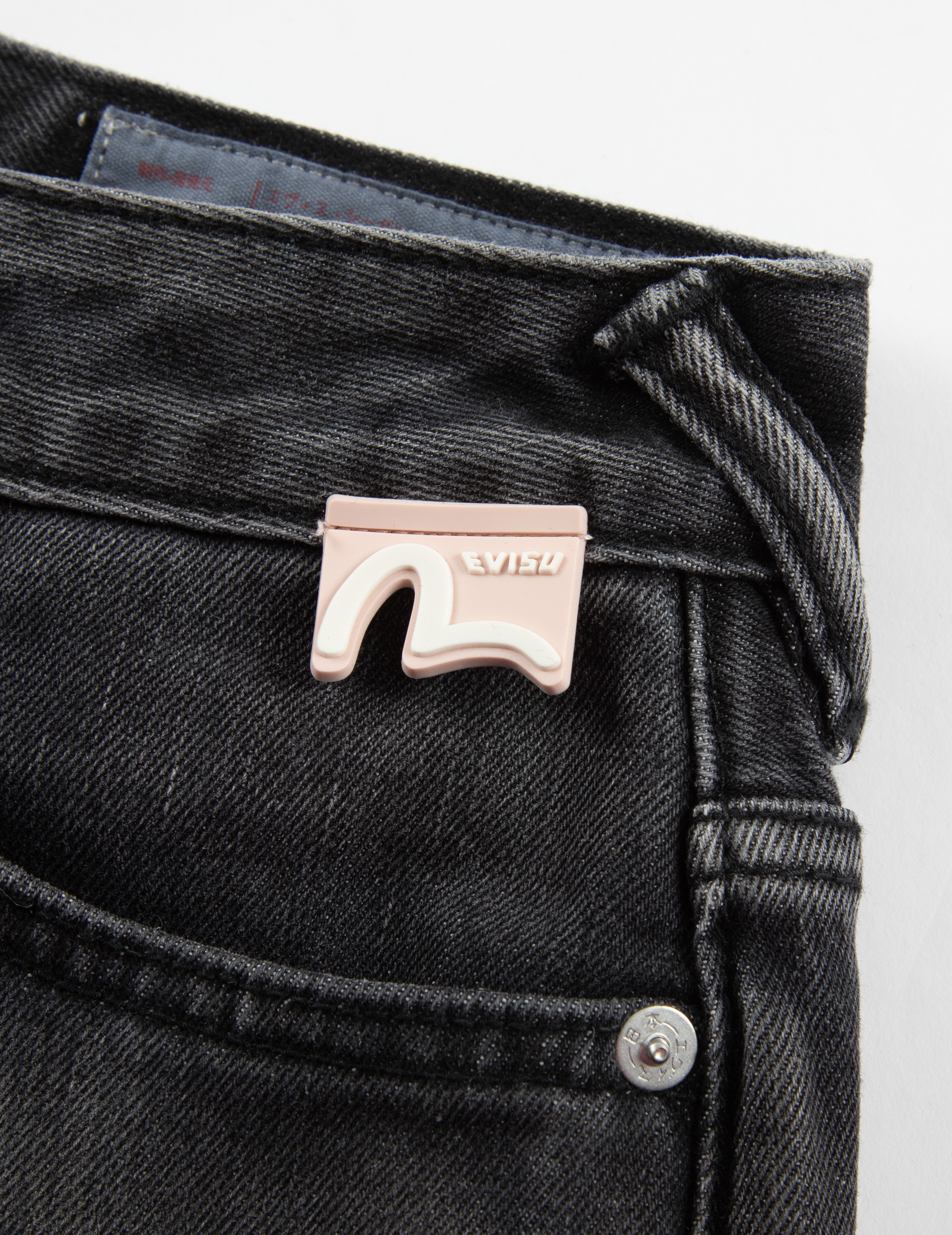 SEAGULL EMBROIDERY WITH LOGO-PATTERN POCKET WIDE-LEG DENIM JEANS - 9