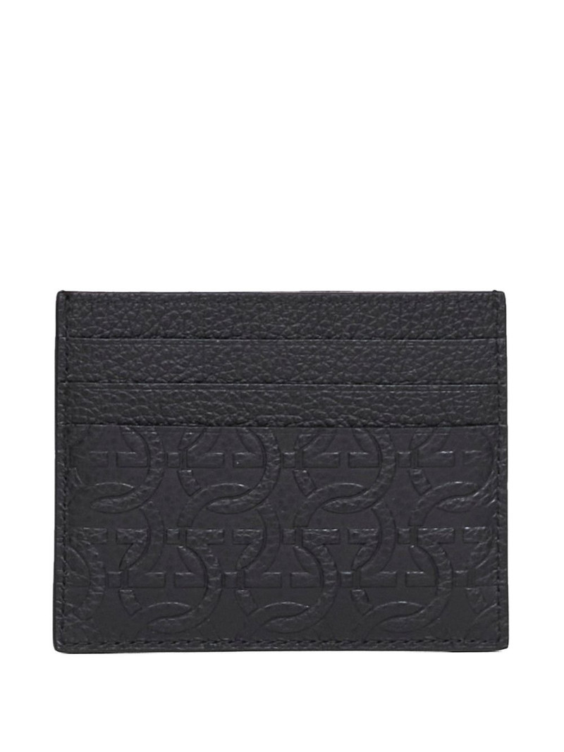 FERRAGAMO gancini-detail leather card holder outlook