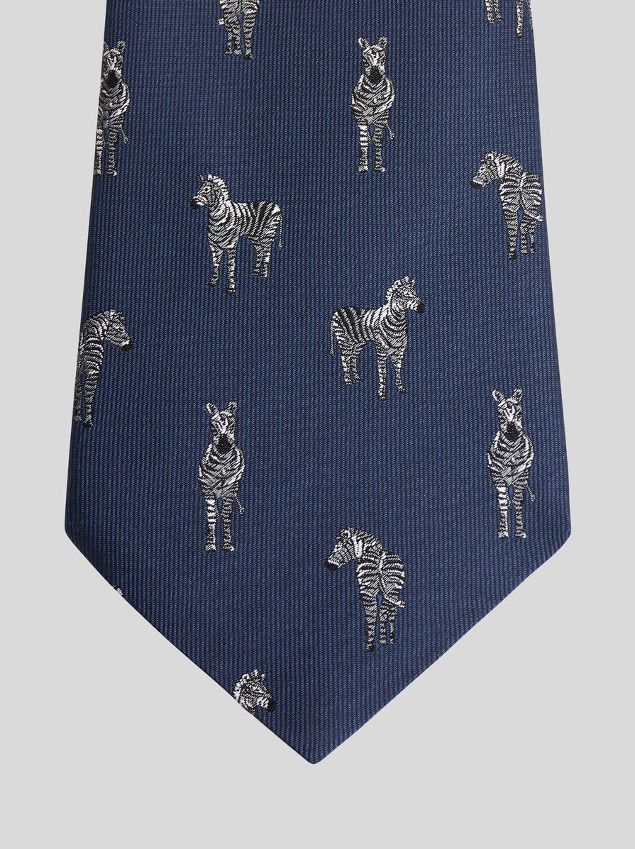 SILK TIE WITH MICRO ZEBRAS - 3