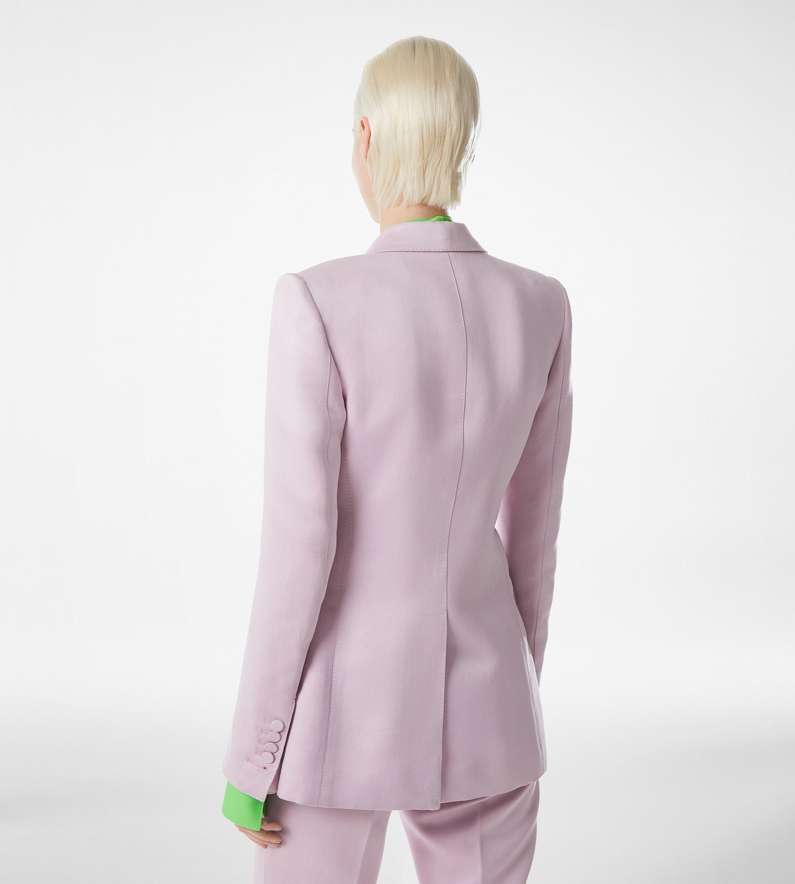 WASHED COTTON SILK BLEND DUCHESSE SINGLE BREASTED JACKET - 5