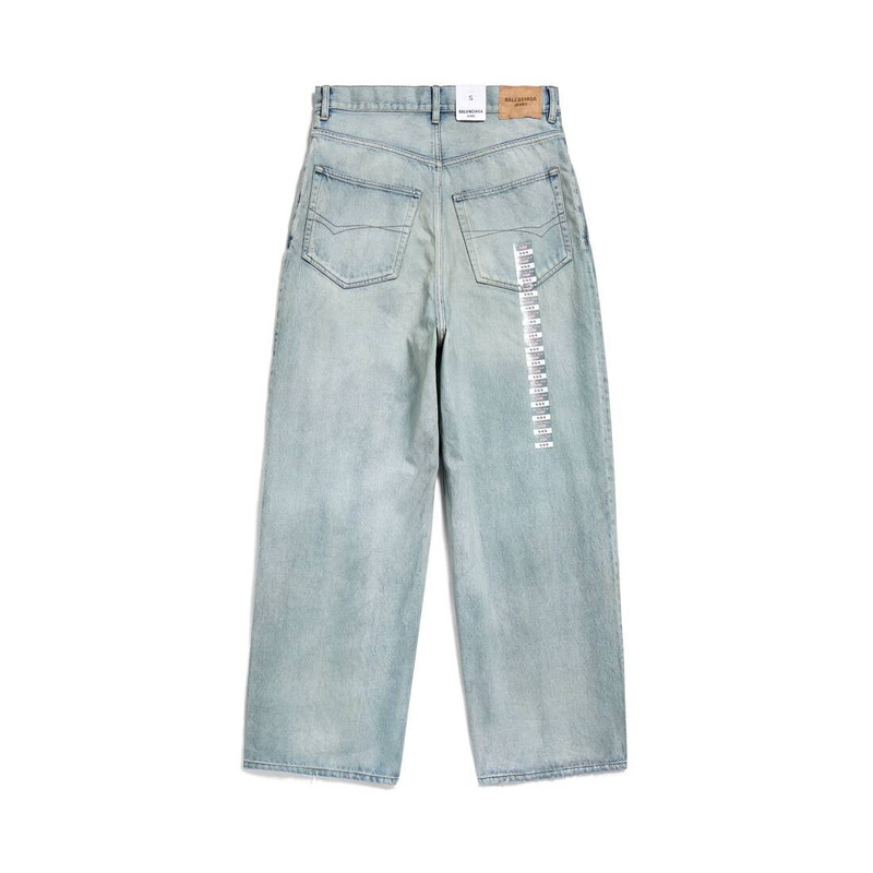 BALENCIAGA Denim Size Sticker Baggy Pants in Blue outlook