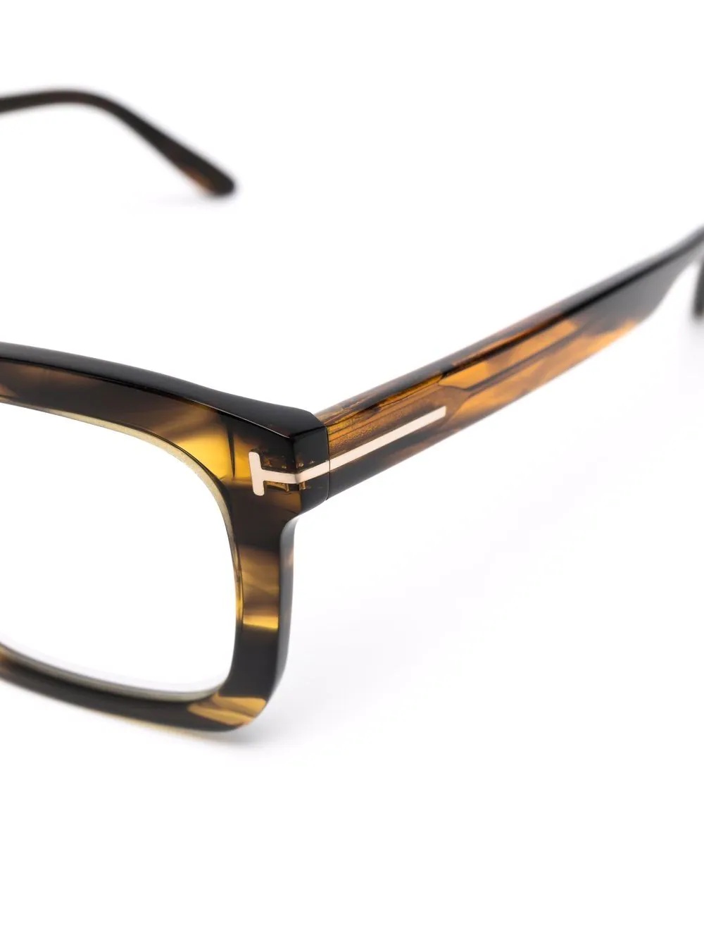 polished-effect square-frame glasses - 3