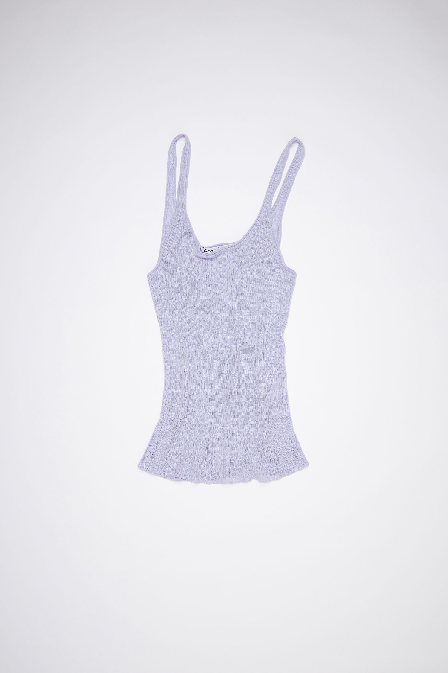 Ribbed tank top - Lilac purple - 1