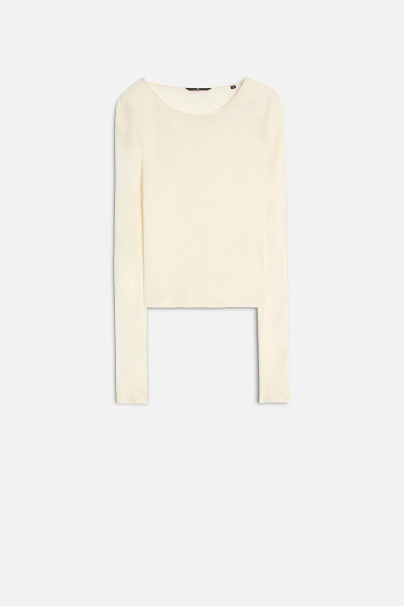 Long Sleeve Crew in White 1