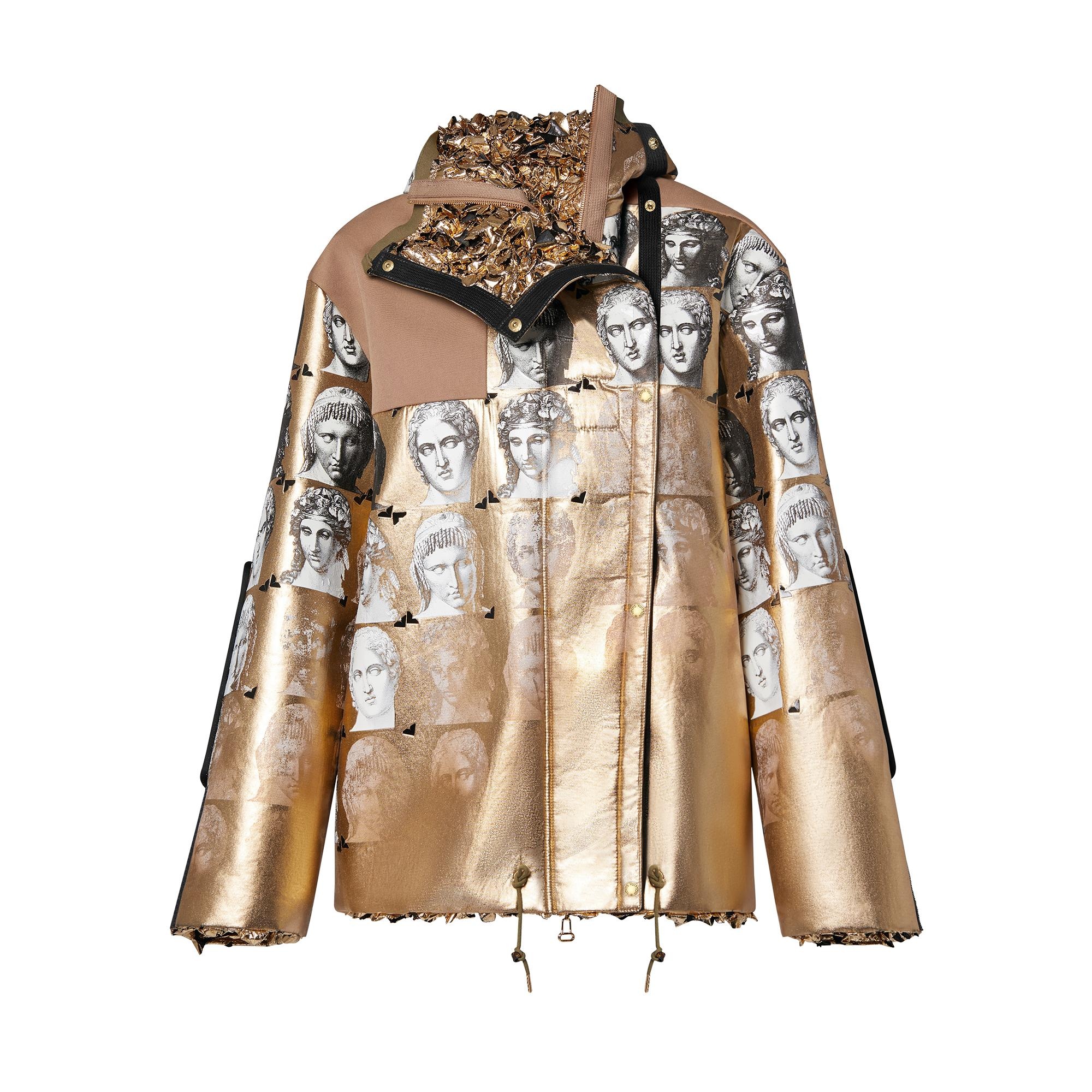 Metallic Sculptural Lining Bust Parka - 1
