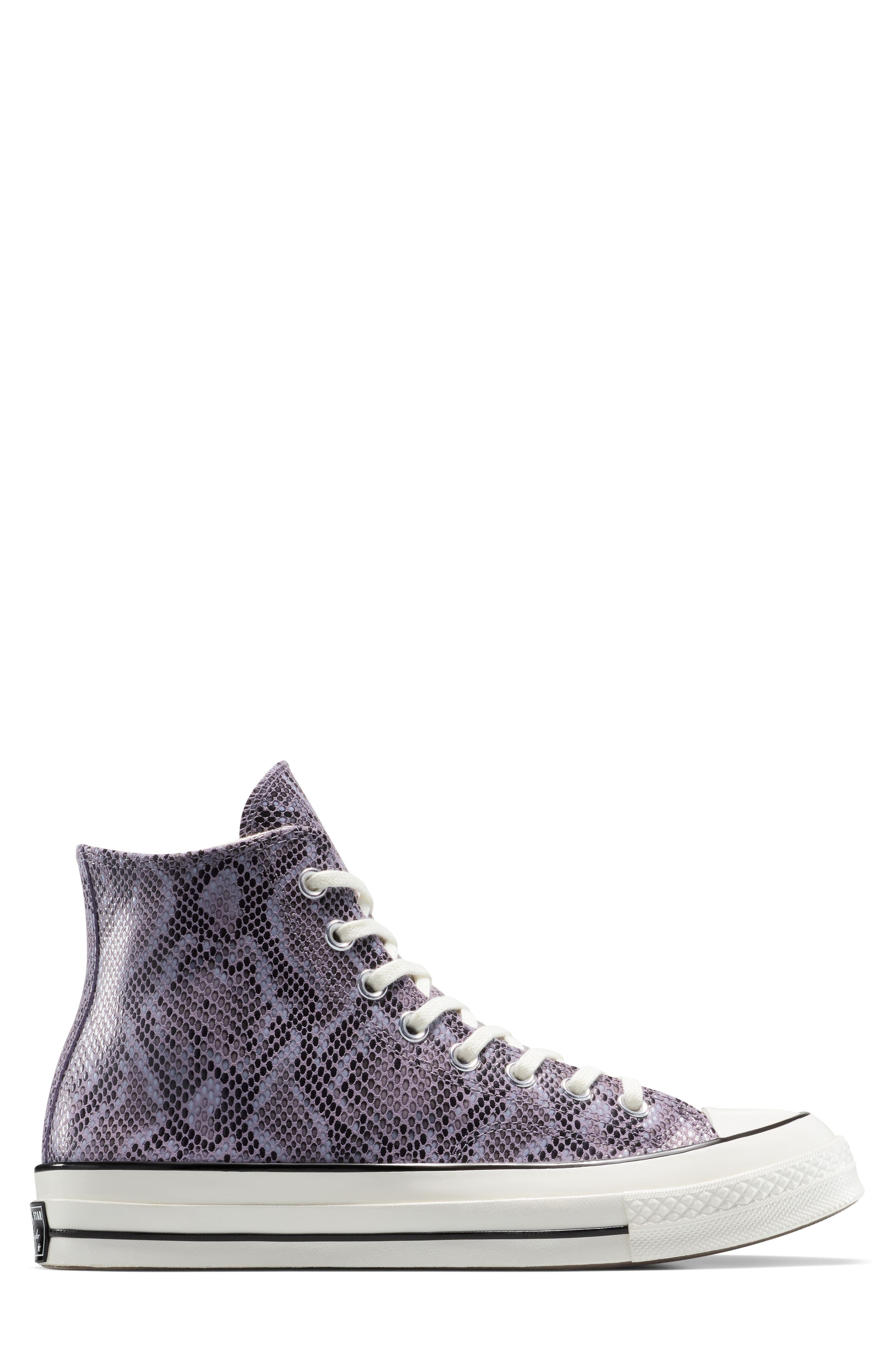 Converse Chuck 70 Faux Snakeskin Suede High Top Sneaker in Mauve Stone/Egret/Black at Nordstrom - 3