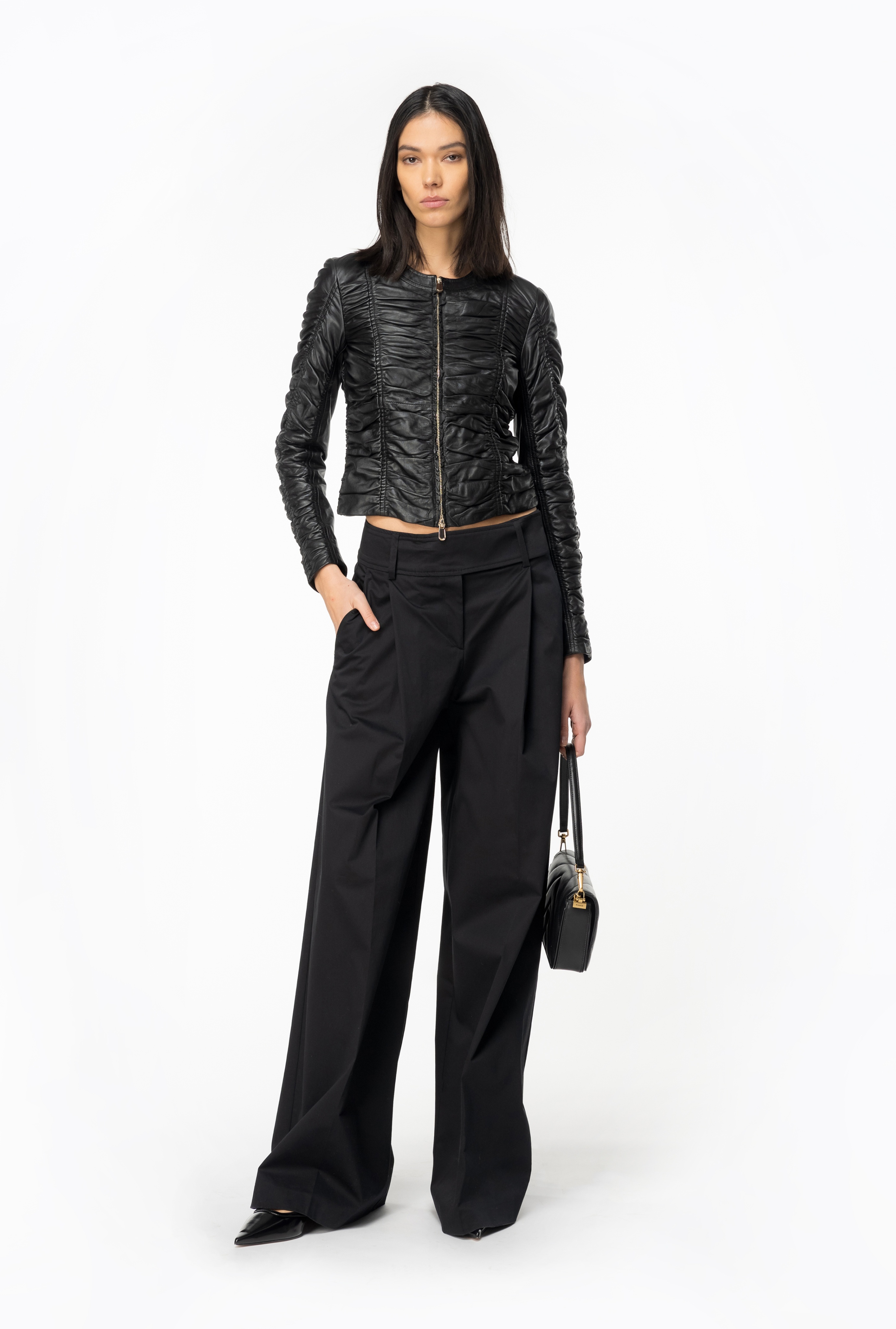 EXTRA-WIDE TROUSERS IN TECHNICAL SATIN - 2