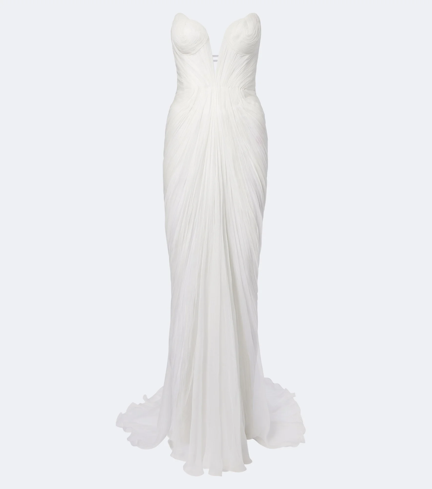 Cecilia draped silk muslin bustier gown - 1