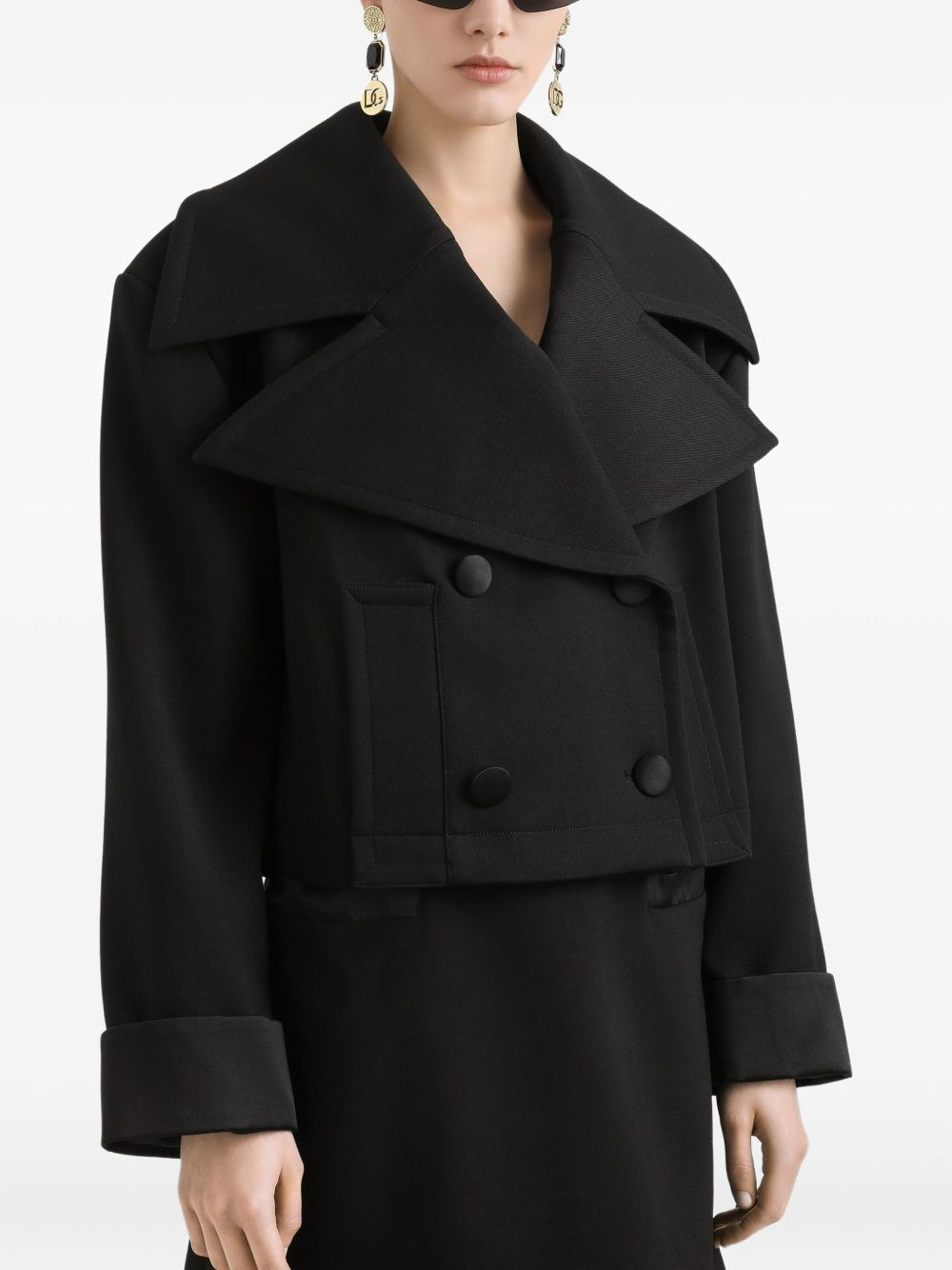 double-breasted cropped jacket - 4
