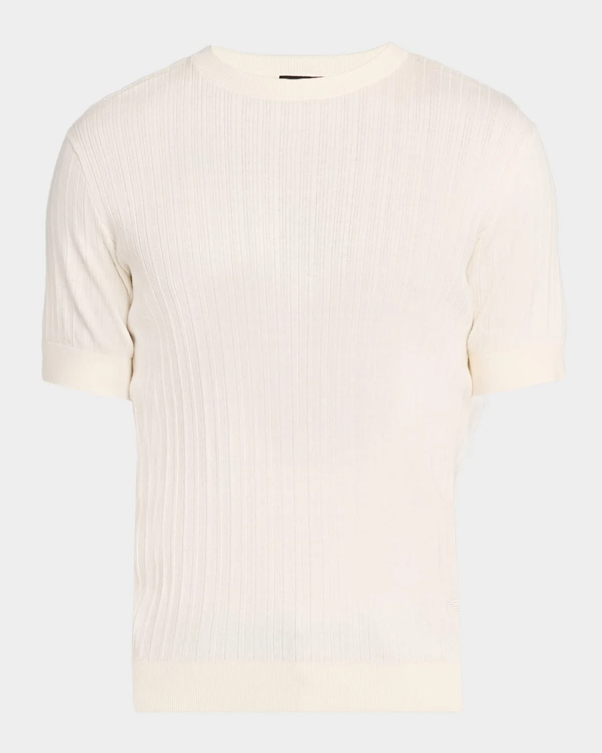 Men's Jacquard Stripe Short-Sleeve Sweater - 1