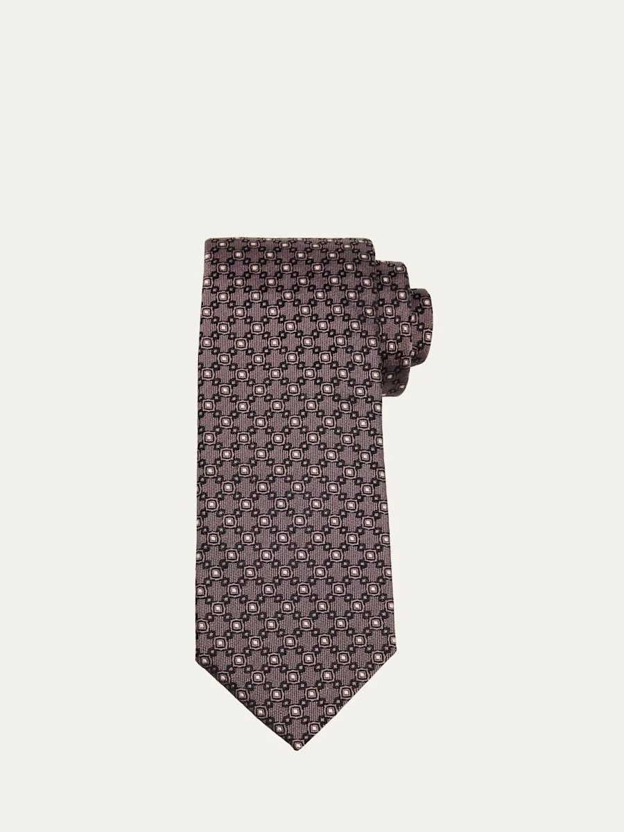 Men's Silk and Cotton Jacquard Tie - 1