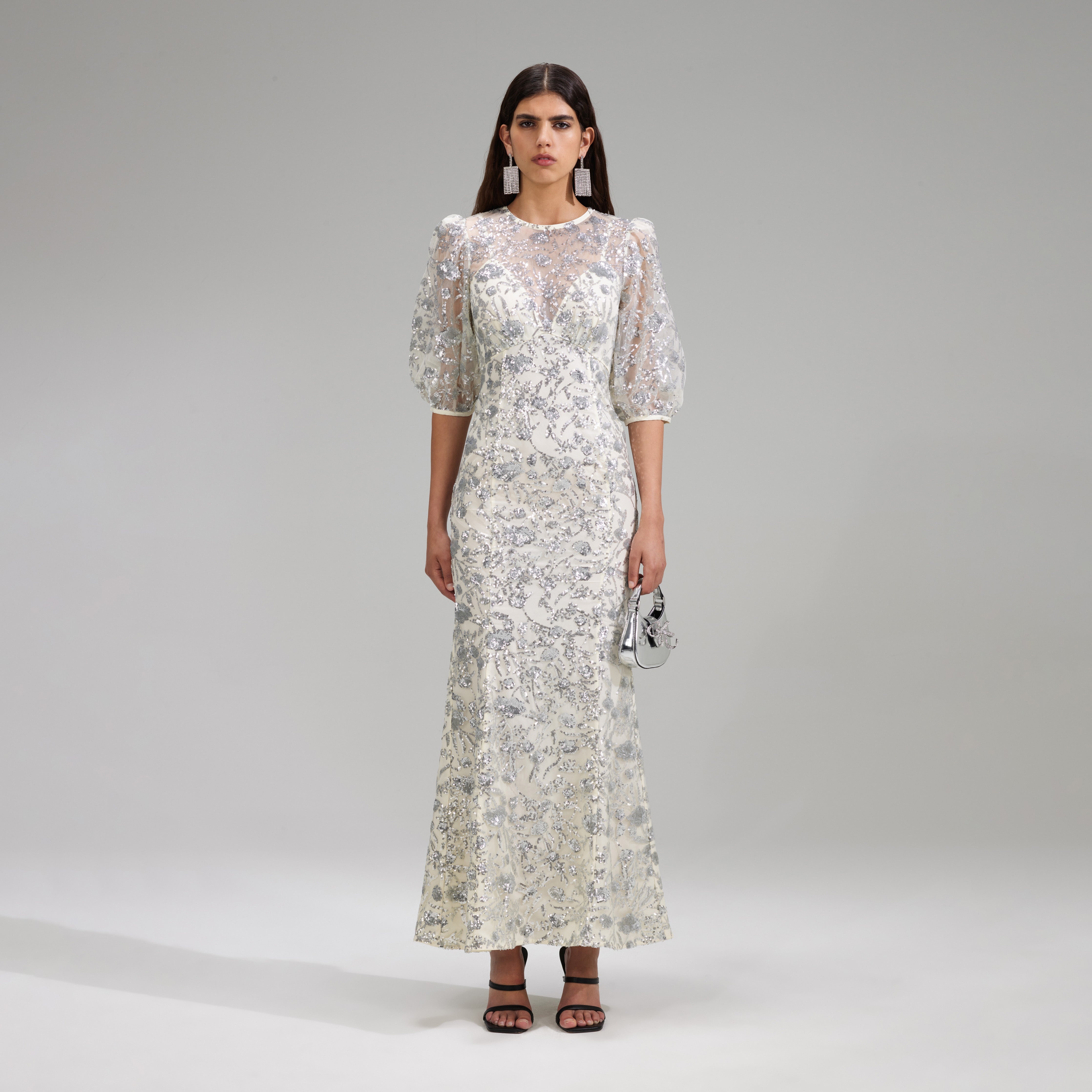 self-portrait Champagne Sequinned Maxi Dress - RS23-079X-SQ | REVERSIBLE